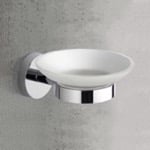 Soap Dish, Nameeks NCB39, Chrome Wall Mounted Frosted Glass Soap Dish
